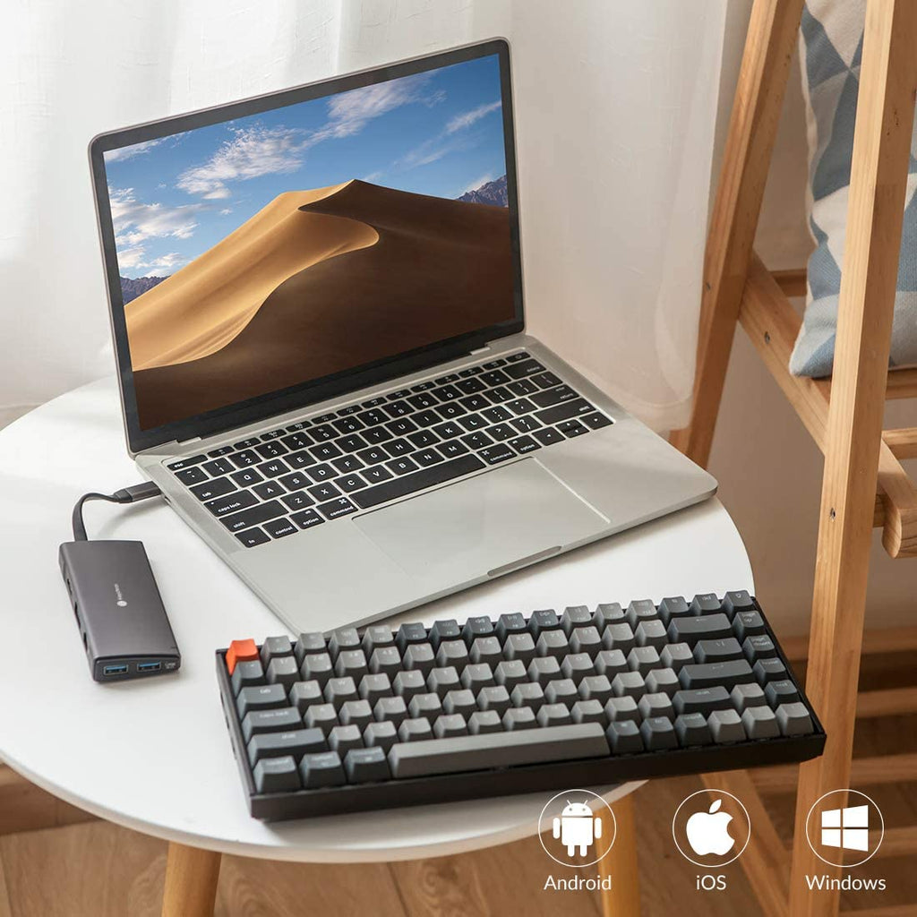 K2 75% Layout RGB Bluetooth Wireless Mechanical Keyboard with  Super Brown Switch/Anti Ghosting/N-Key Rollover, Compact 84 Keys USB Wired Gaming Keyboard for Mac Windows-Version 2 |  Super Brown Switch/Anti Ghosting/N-Key Rollover, 84 Keys USB Wired Gaming Keyboard for Mac Windows