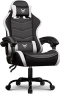 Gaming Chair High Back Computer Chairs for Adults, Ergonomic Height Adjustable Recliner Chair 300Lbs with Linkage Armrest and Lumbar Support for Home Office, White