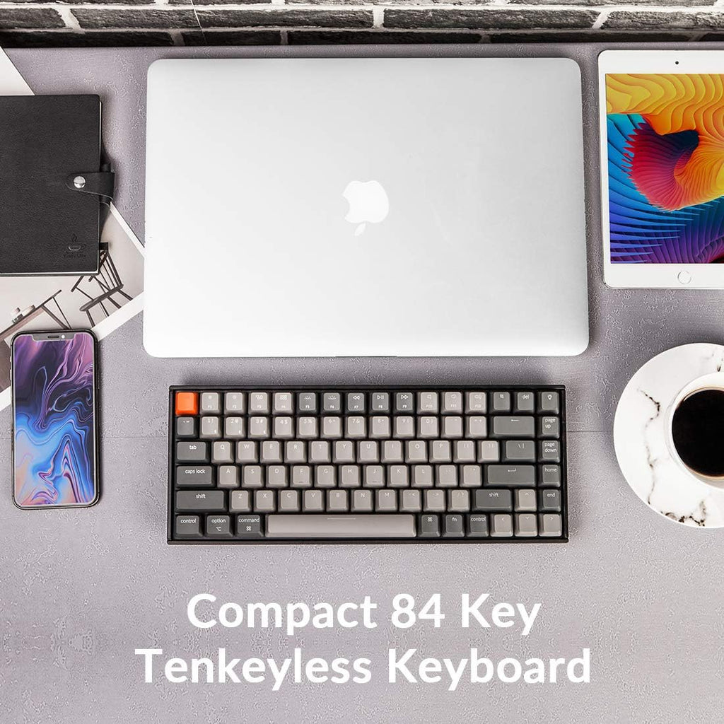 K2 75% Layout RGB Bluetooth Wireless Mechanical Keyboard with  Super Brown Switch/Anti Ghosting/N-Key Rollover, Compact 84 Keys USB Wired Gaming Keyboard for Mac Windows-Version 2 |  Super Brown Switch/Anti Ghosting/N-Key Rollover, 84 Keys USB Wired Gaming Keyboard for Mac Windows