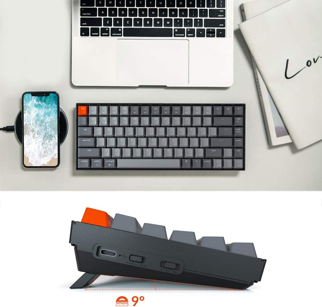 K2 75% Layout RGB Bluetooth Wireless Mechanical Keyboard with  Super Brown Switch/Anti Ghosting/N-Key Rollover, Compact 84 Keys USB Wired Gaming Keyboard for Mac Windows-Version 2 |  Super Brown Switch/Anti Ghosting/N-Key Rollover, 84 Keys USB Wired Gaming Keyboard for Mac Windows