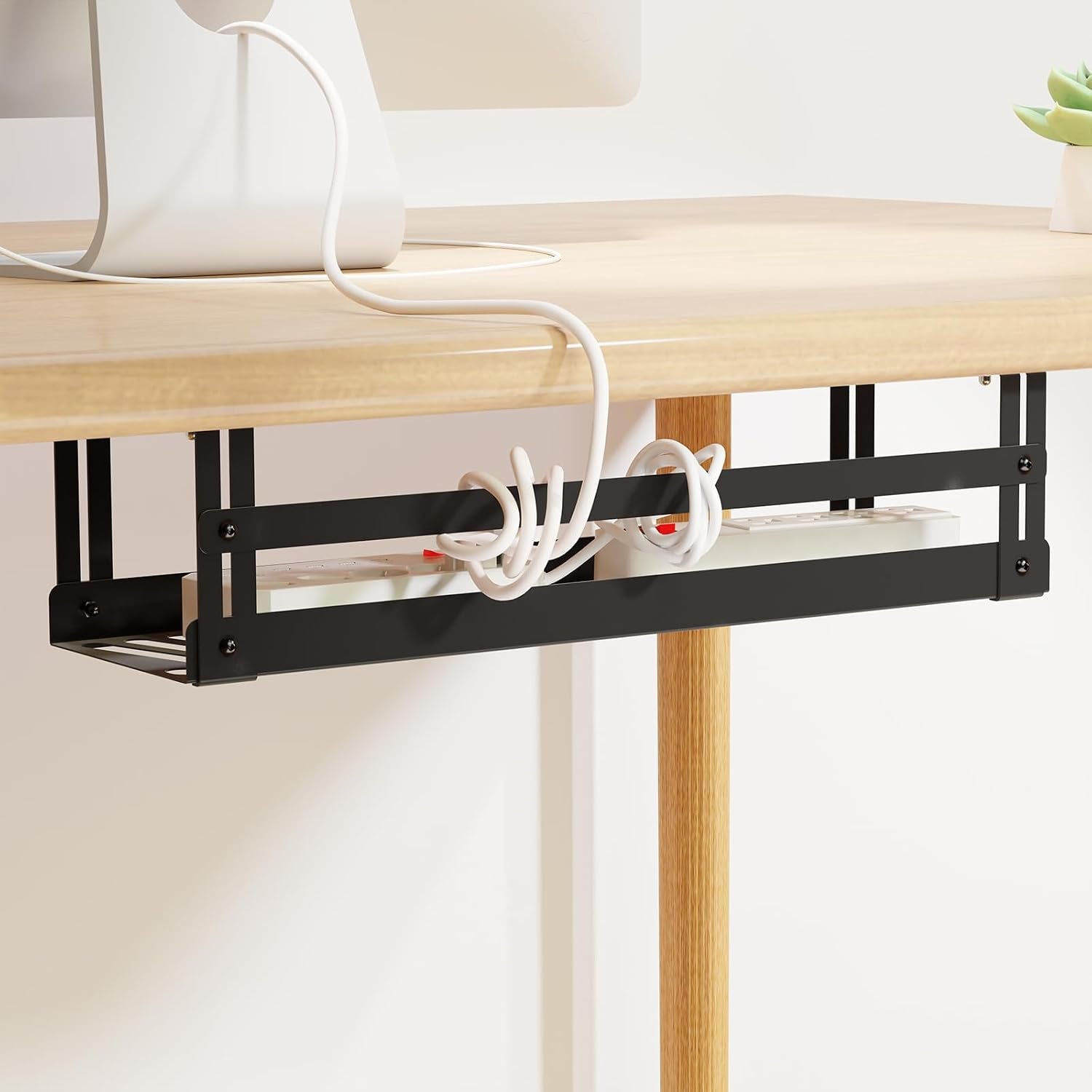 under Desk Cable Management Tray, 17 in Metal Cable Tray Basket